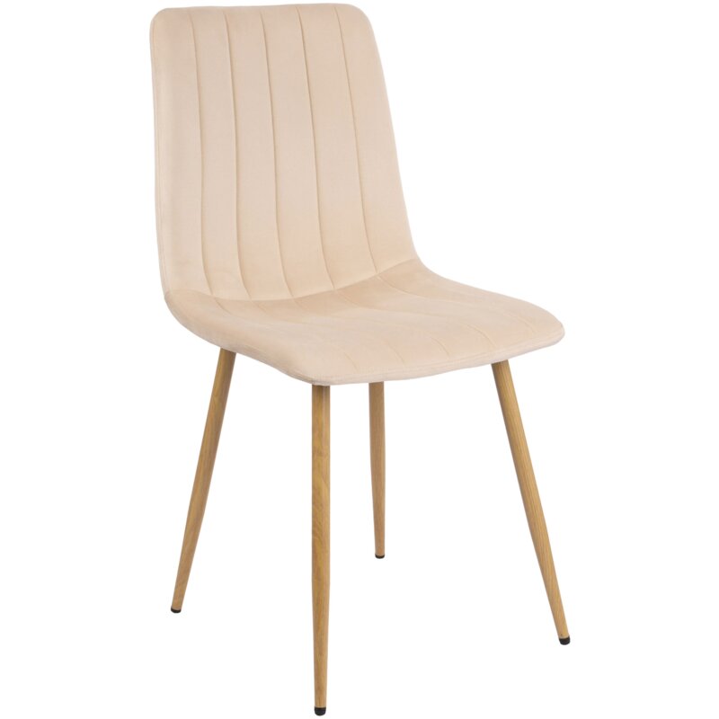 Krzesło EHOKERY Fresno Wood Velvet Beżowy