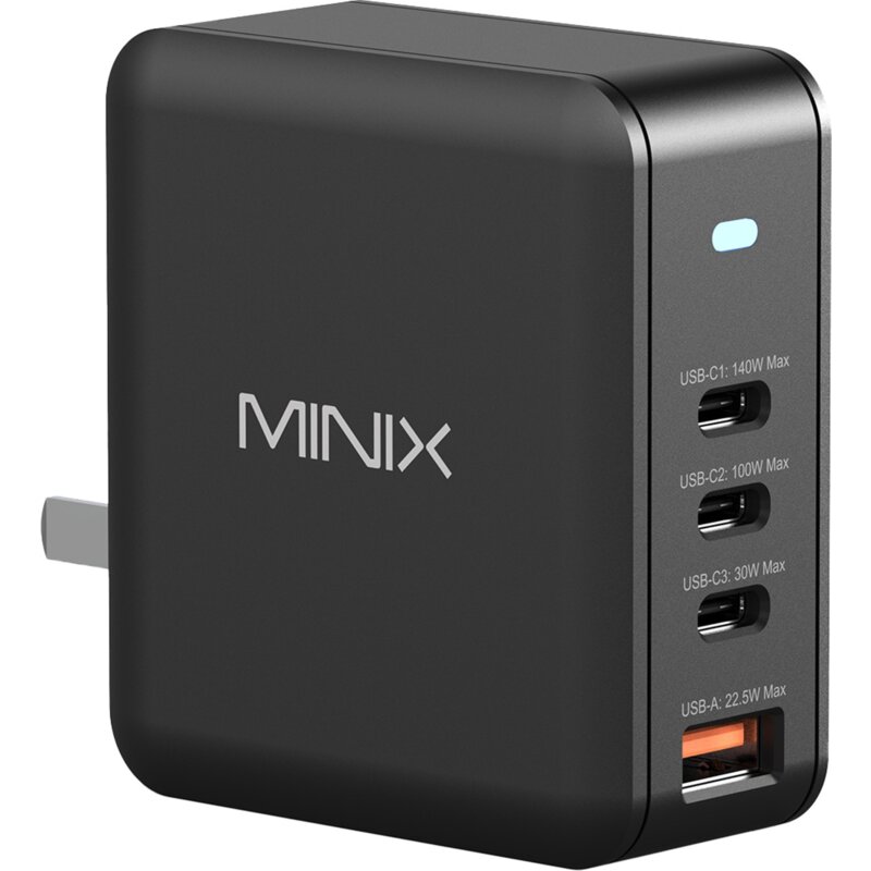 Ładowarka sieciowa MINIX P165 GaN 165W Czarny ładowarka do telefonu USB-C, USB-A