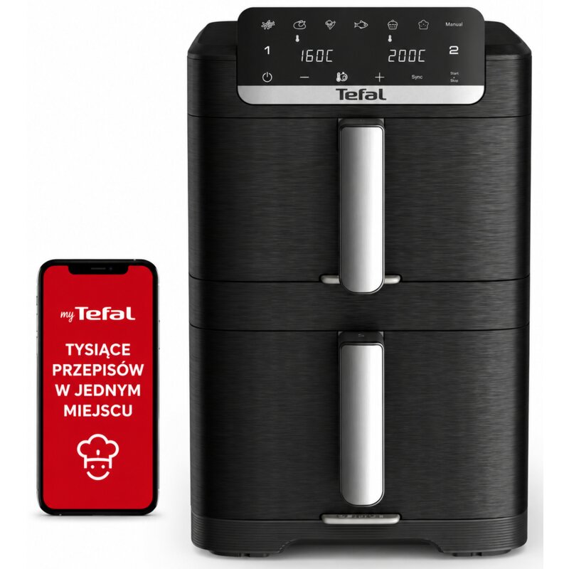 Tefal Easy Fry Crispy Stack EY7568 2700W 10l Aplikacja mobilna