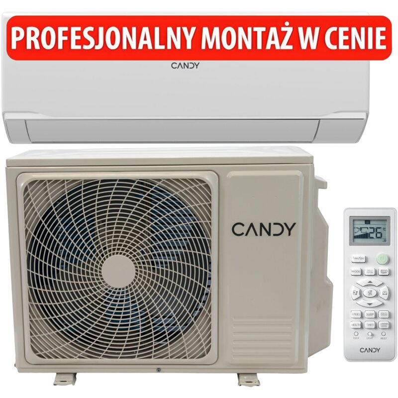 Klimatyzator Split, Pompa ciepła powietrze - powietrze CANDY CY-12RAOUT CY-12RAIN z usługą montażu