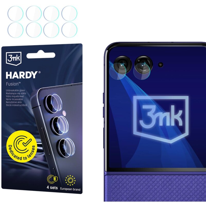 Szkło hybrydowe na obiektyw 3MK Hardy Fusion Lens Protection do Motorola Razr 70 (4 szt.)