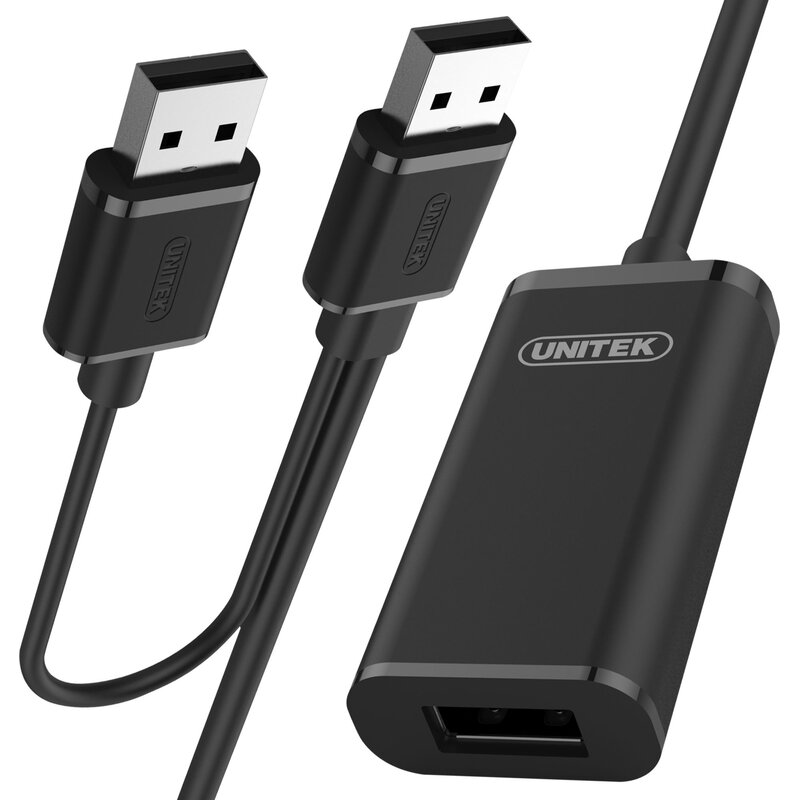 Unitek Przedłużacz aktywny USB 2.0, 20m, Y-279 czarny