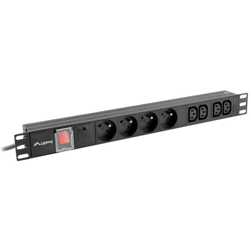 Lanberg RACK PDU 1U 10A 4x 230V 4x IEC C13 Czarny 2m