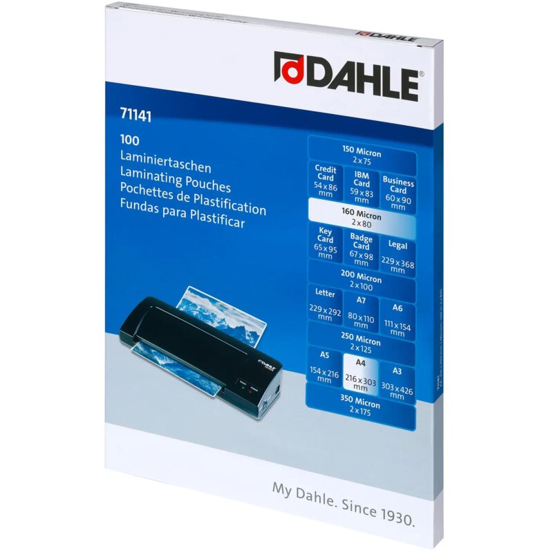 Folia do laminowania DAHLE 71141-21444 DA A4, 160 mic (100 szt.)