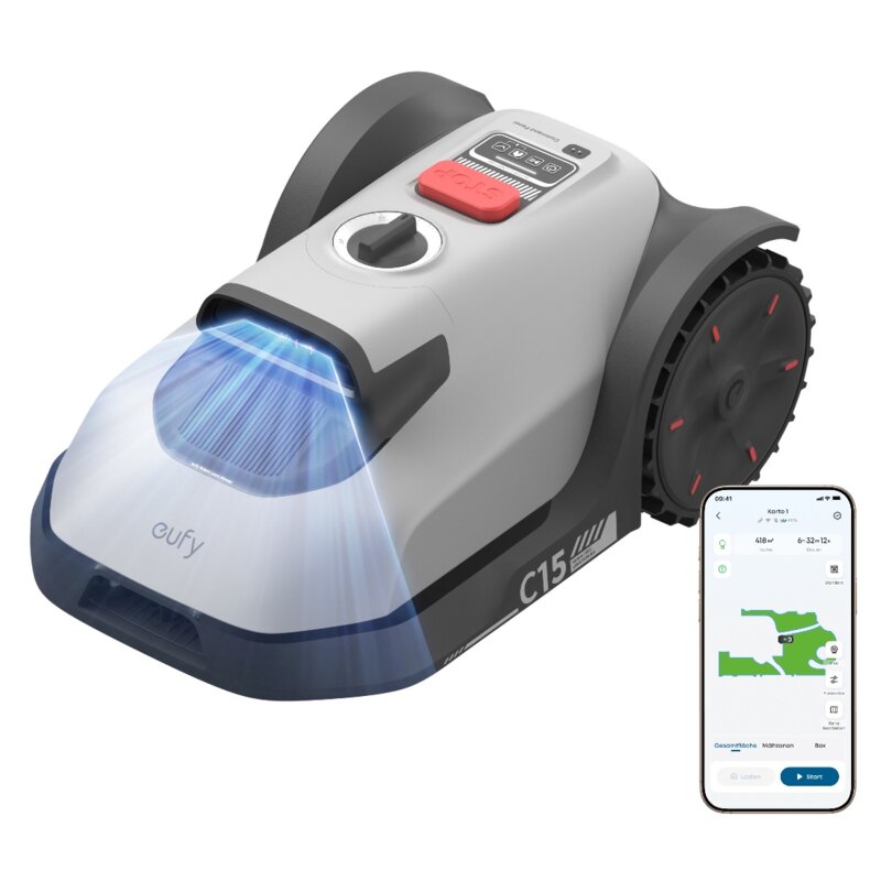 Robot koszący EUFY Mower C15 Sterowanie Wi-Fi Bez przewodu ograniczającego 500m2