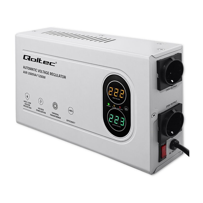 Stabilizator napięcia QOLTEC 50449 2000VA 1200W