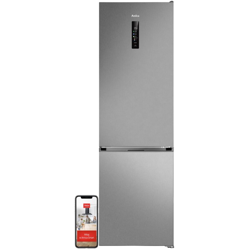 Lodówka AMICA FK3706.2DFSiC_CX No frost 200cm Jedwabny inox