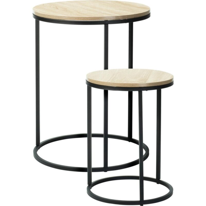 Zestaw stolików kawowych HOME & STYLING COLLECTION 921671 Czarno-brązowy (2 szt.)