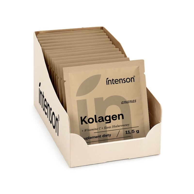 Kolagen INTENSON Witamina C + Kwas hialuronowy Ananasowy (20 x 11.5 g)
