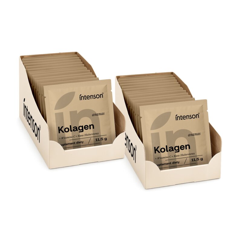 Kolagen INTENSON Witamina C + Kwas hialuronowy Ananasowy (40 x 11.5 g)