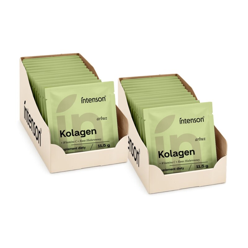 Kolagen INTENSON Witamina C + Kwas hialuronowy Arbuzowy (40 x 11.5 g)