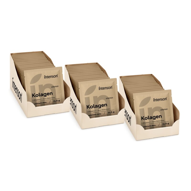 Kolagen INTENSON Witamina C + Kwas hialuronowy Ananasowy (60 x 11.5 g)