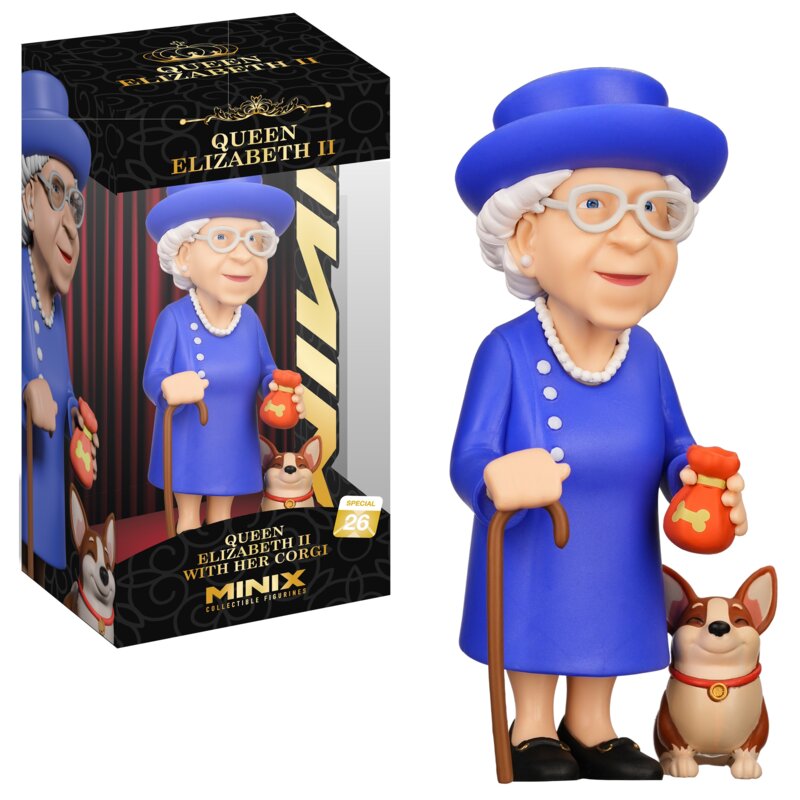 Figurka MINIX Special Queen Elizabeth II With her Corgi