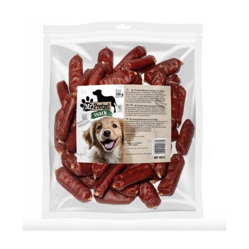 Przysmak dla psa MR. PRETZEL Kiełbaski z kaczką 500 g