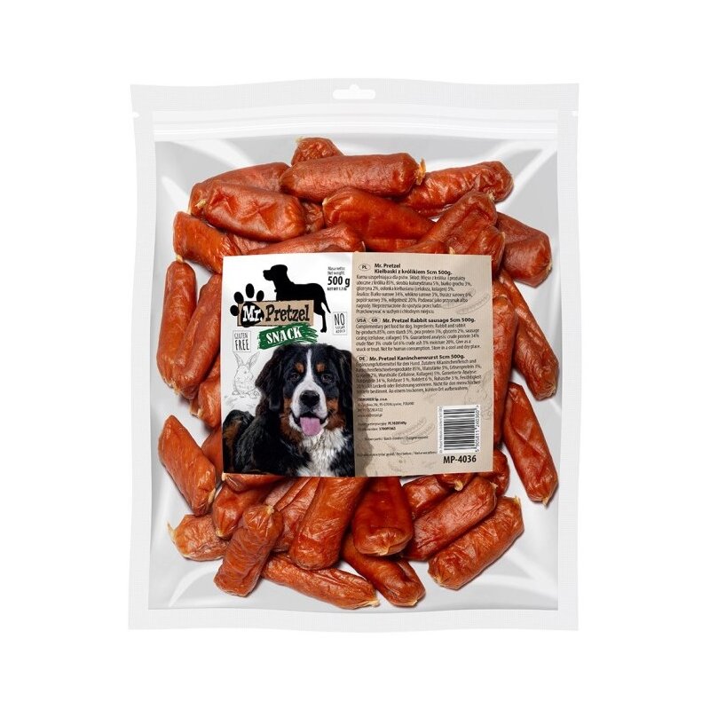 Przysmak dla psa MR. PRETZEL Kiełbaski z królikiem 500 g