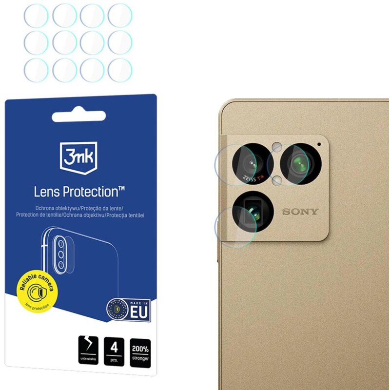 Szkło hybrydowe na obiektyw 3MK Lens Protection do Sony Xperia 1 VIII (4 szt.)