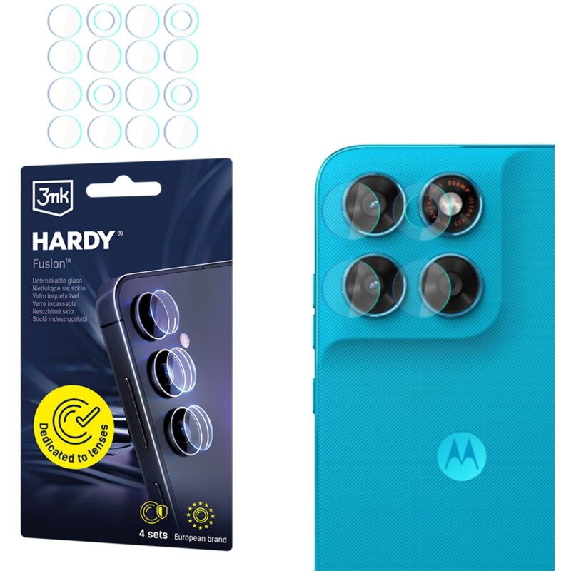 Szkło hybrydowe na obiektyw 3MK Hardy Fusion Lens Protection do Motorola Moto G87 (4 szt.)
