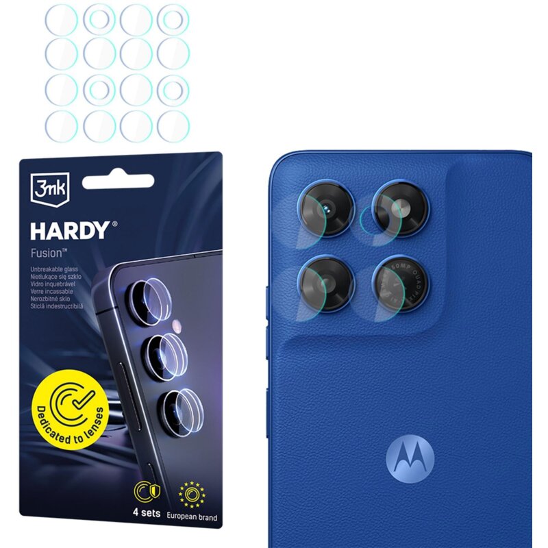 Szkło hybrydowe na obiektyw 3MK Hardy Fusion Lens Protection do Motorola Moto G37/G37 Power/G47 (4 szt.)