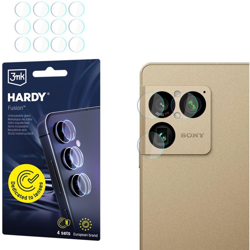 Szkło hybrydowe na obiektyw 3MK Hardy Fusion Lens Protection do Sony Xperia 1 VIII (4 szt.)