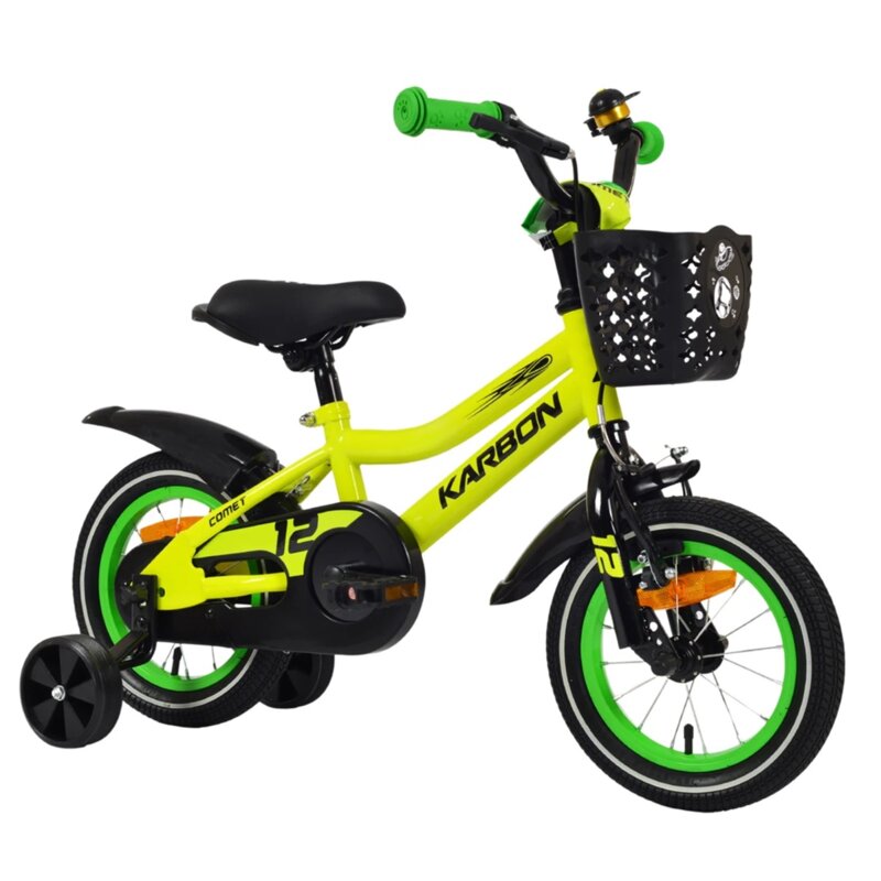 Rower dziecięcy KARBON Comet 12 Limonkowy Wzrost: 82-100 cm Wiek: 3-4 lat