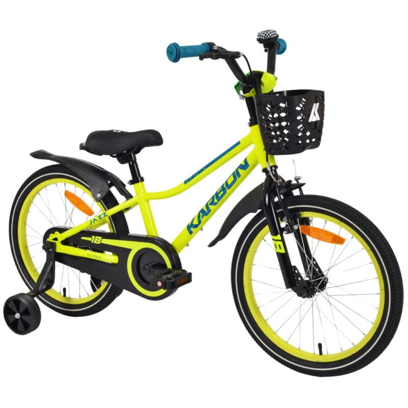 Rower dziecięcy KARBON Jazz 18 cali Limonkowy Wzrost: 105-120 cm Wiek: 4-6 lat
