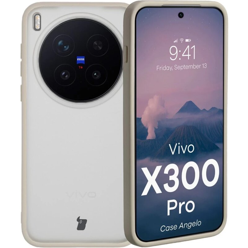 Bizon Angelo do Vivo X300 Pro Półprzeźroczysty z beżową ramką