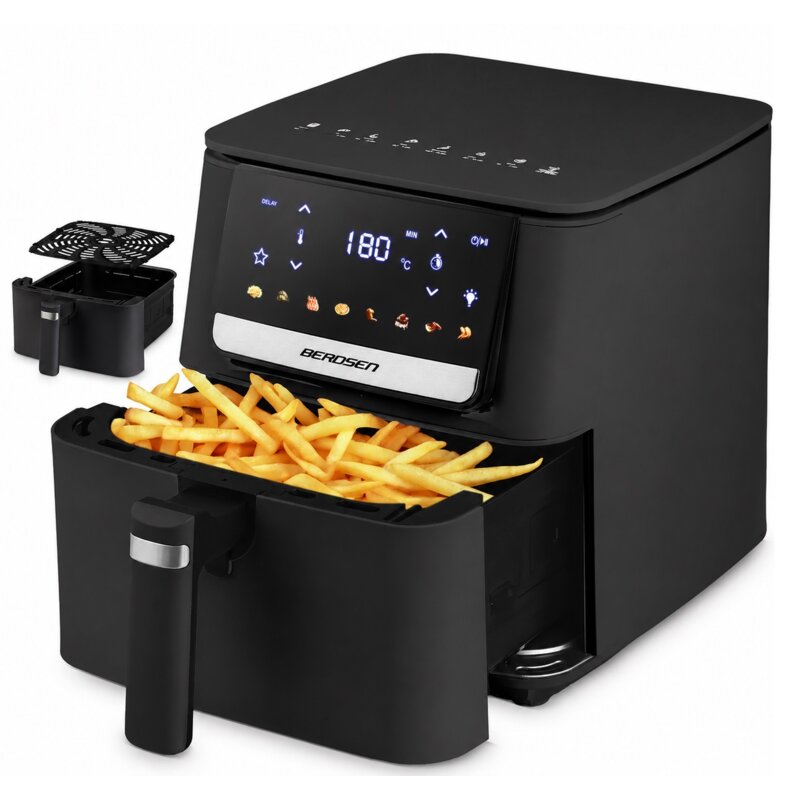 Air Fryer Frytkownica beztłuszczowa BERDSEN BD-662 Czarny 6.5l 8 automatycznych programów