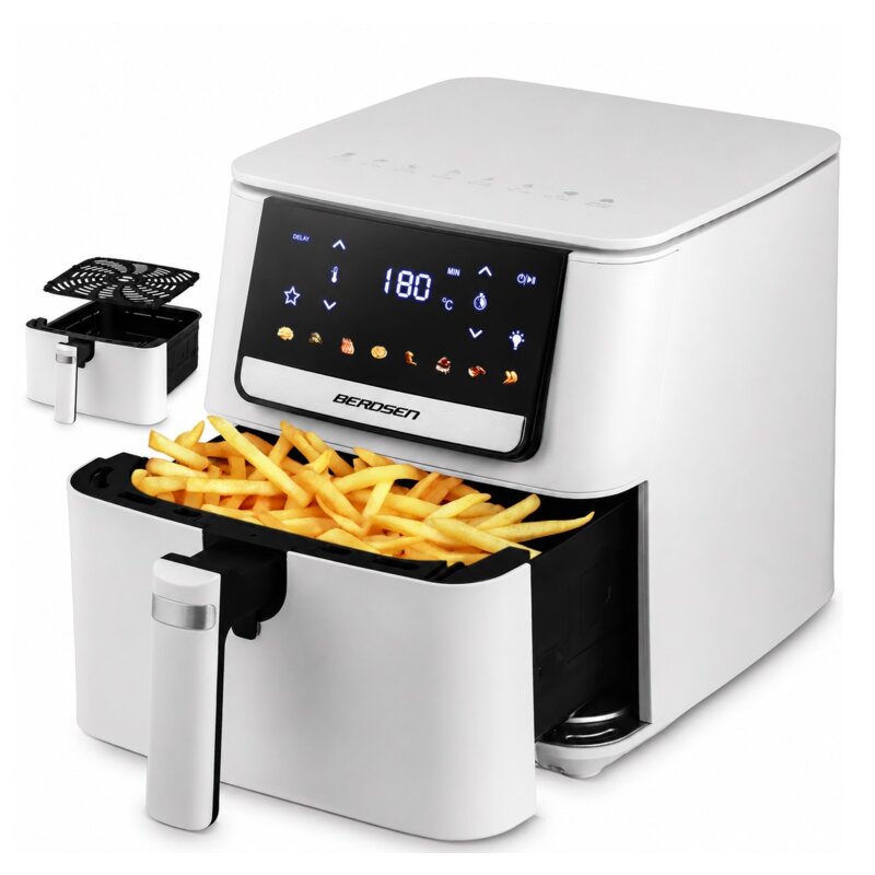 Air Fryer Frytkownica beztłuszczowa BERDSEN BD-662 Biały 6.5l 8 automatycznych programów