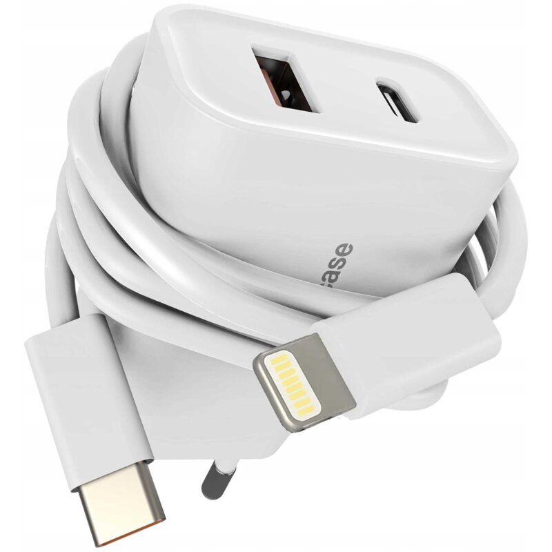 Ładowarka sieciowa SPACECASE Powerset Biały ładowarka do telefonu USB, Lightning + kabel