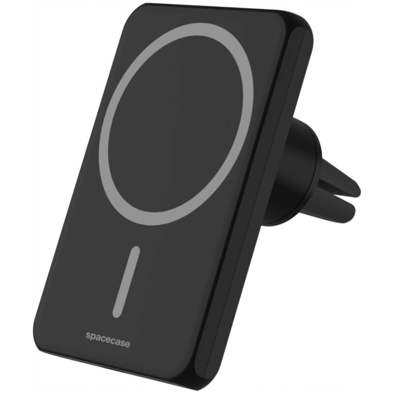 Uchwyt na telefon i smartfon SPACECASE MagCharge WM1B Czarny uchwyt samochodowy na kratkę nawiewu
