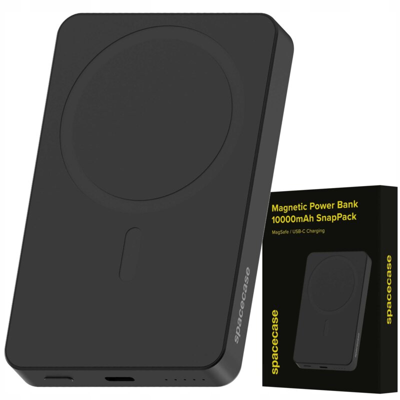 Powerbank SPACECASE SnapPack MagSafe Qi PB04-B 10000 mAh 20W Czarny