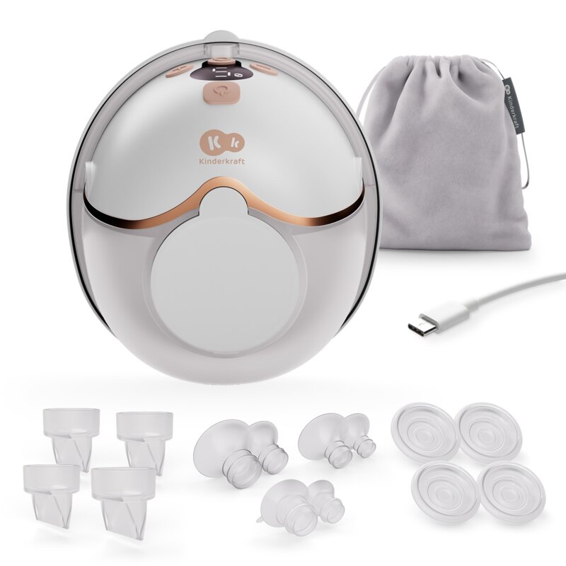 Laktator KINDERKRAFT Hands Free MamaFlow Biało-złoty