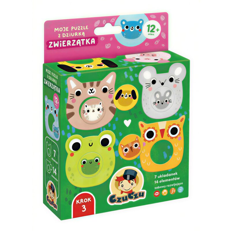 Puzzle CZUCZU Moje puzzle z dziurką Zwierzątka (14 elementów)