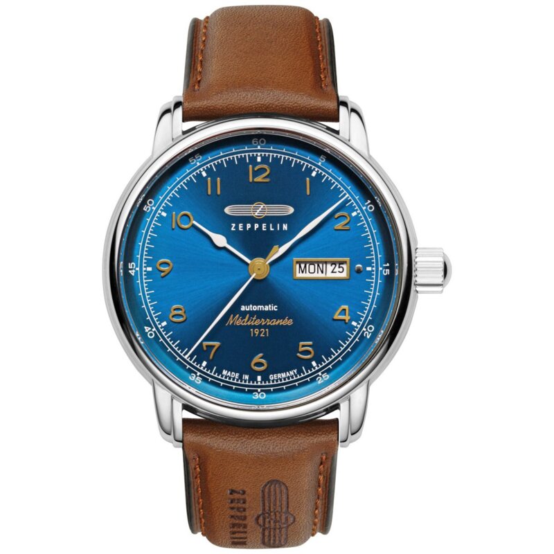 Zegarek ZEPPELIN 100 Jahre Mediterranee Azure Blue 24H 9664-3 Srebrny