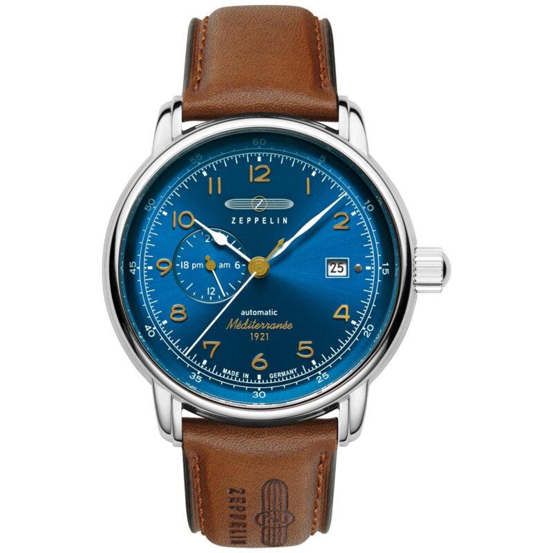 Zegarek ZEPPELIN 100 Jahre Mediterranee Azure Blue 24H 9668-3 Srebrny