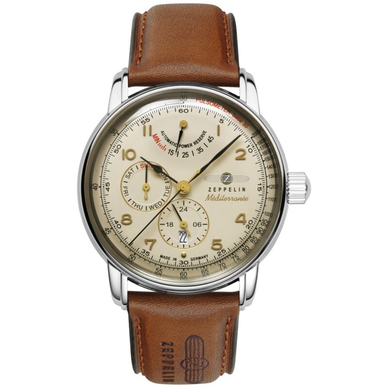 Zegarek ZEPPELIN 100 Jahre Mediterranee Power Reserve 24H 9690-5 Srebrny