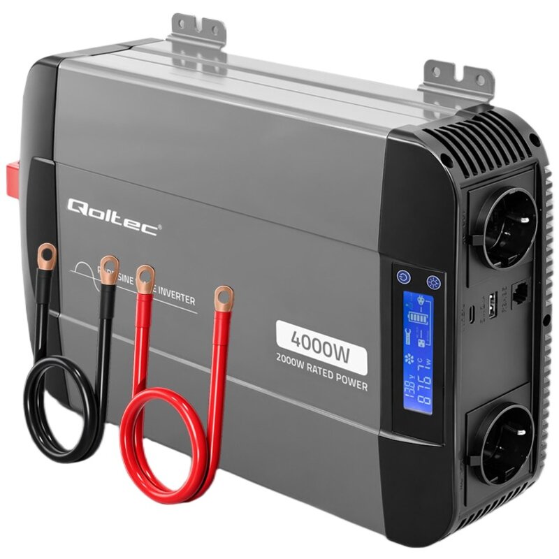 Przetwornica QOLTEC PS Wave 52691 12V na 230V 2000W/4000W Czysta sinusoida