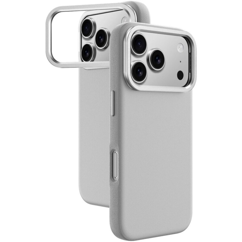 AmazingThing Glamour na iPhone 17 Pro Max z podstawką - szare