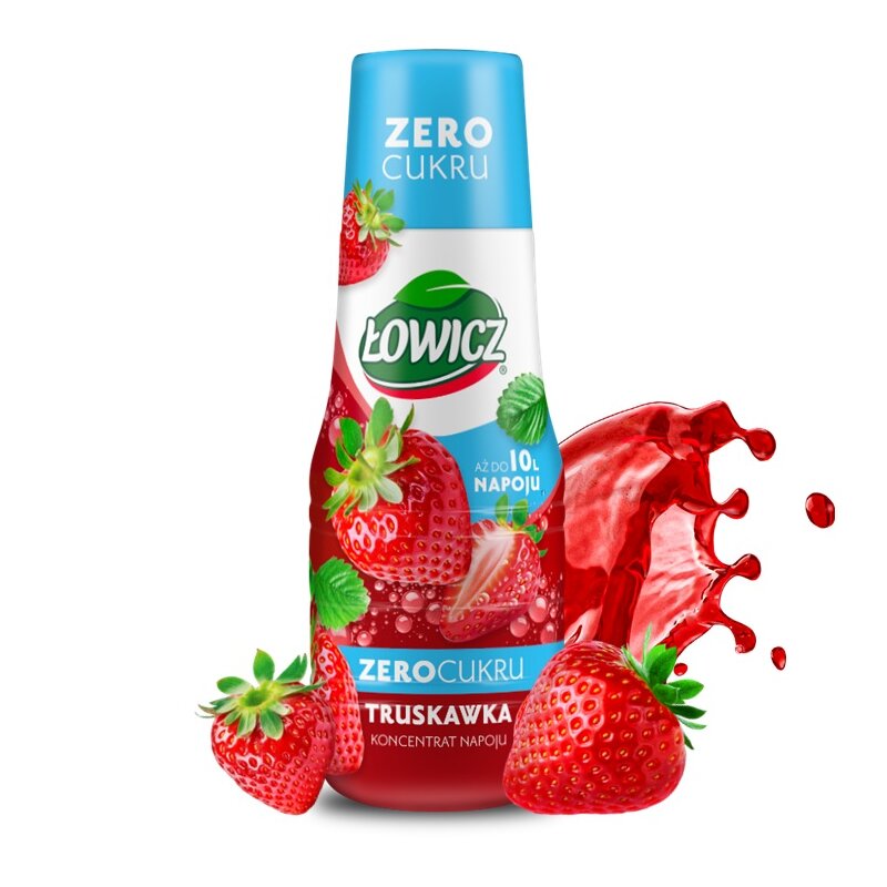 Syrop do herbaty ŁOWICZ Truskawka Zero Cukru 400 ml