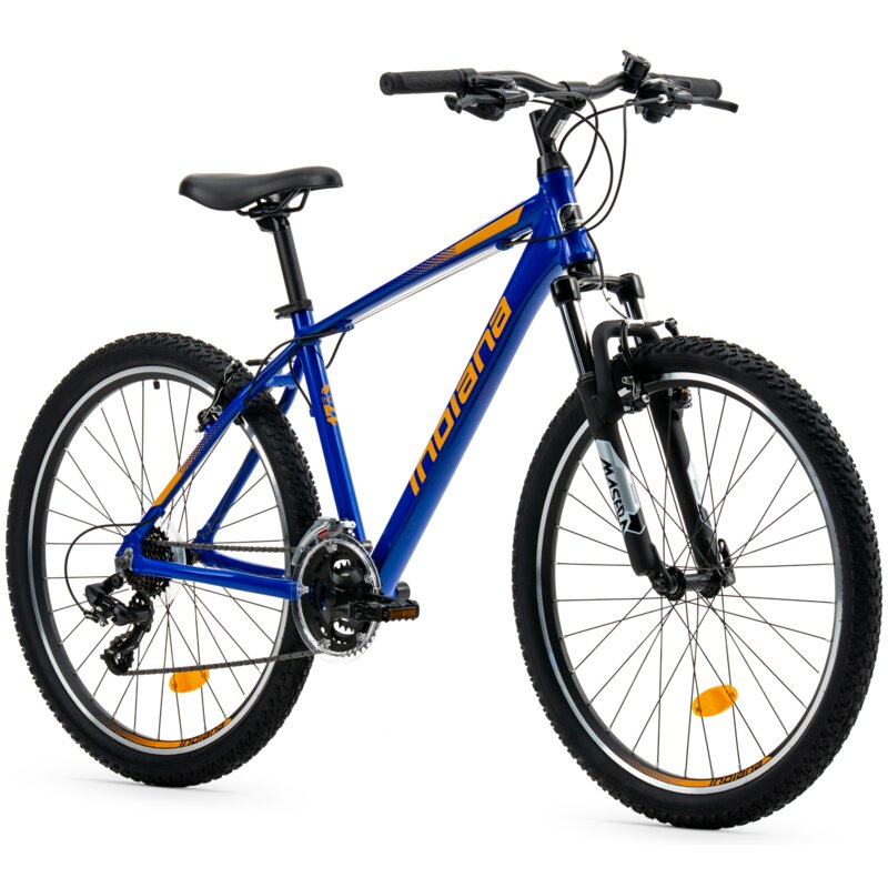 Rower górski MTB INDIANA X-Pulser 1.6 M17 26 cali męski Niebiesko-pomarańczowy