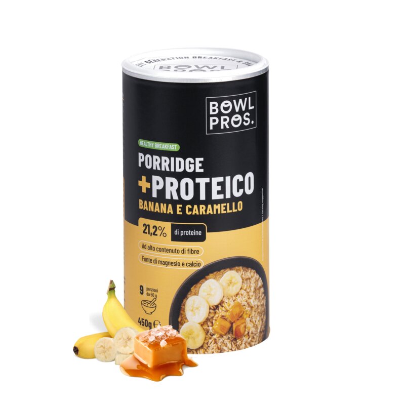 Owsianka proteinowa BOWLPROS Banan i Słony karmel (450 g)