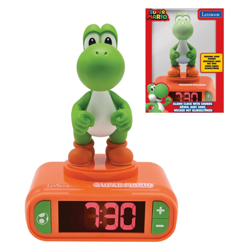 Zabawka budzik z lampką nocną LEXIBOOK Super Mario Yoshi RL800NI1