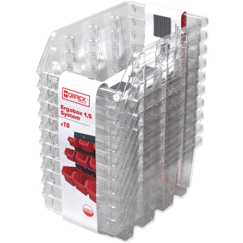 Zestaw pojemników QBRICK Regular Ergobox 1.5 System Transparentny (10 szt.)