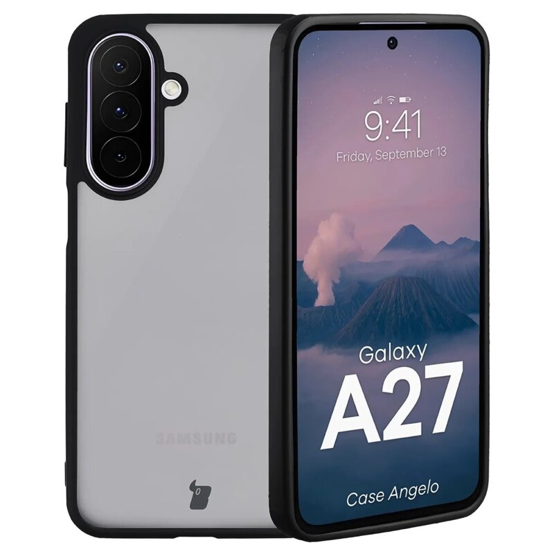Etui BIZON Angelo do Samsung Galaxy A27 Przezroczysto-czarny