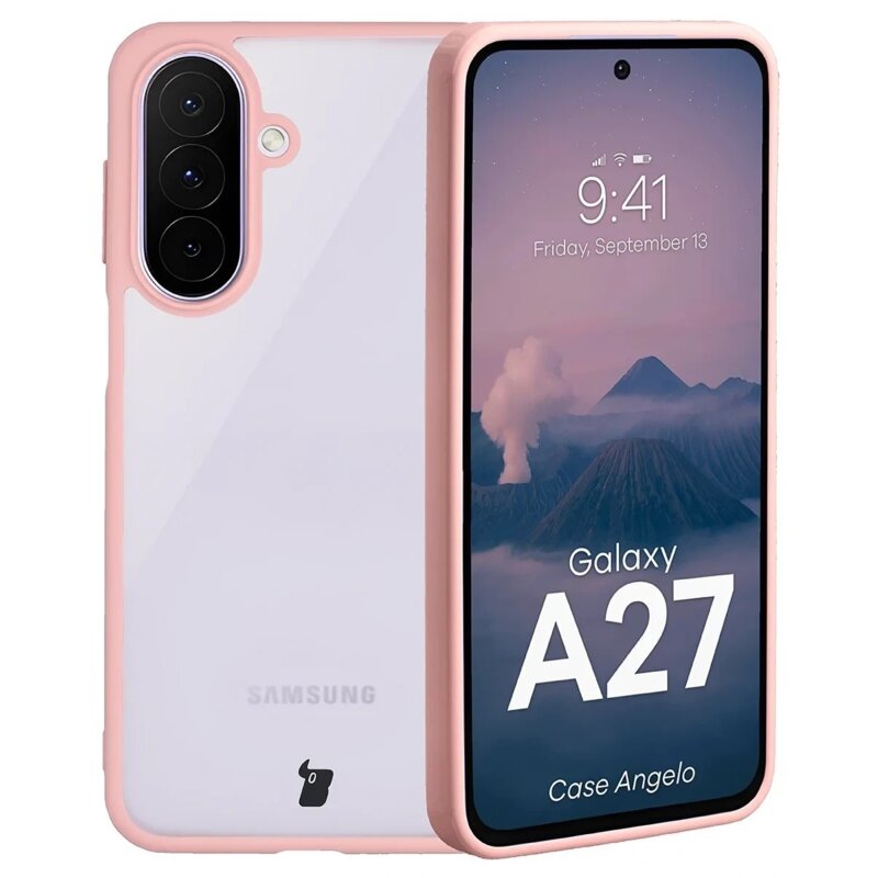 Etui BIZON Angelo do Samsung Galaxy A27 Przezroczysto-różowy