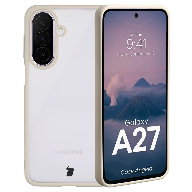 Etui BIZON Angelo do Samsung Galaxy A27 Przezroczysto-beżowy