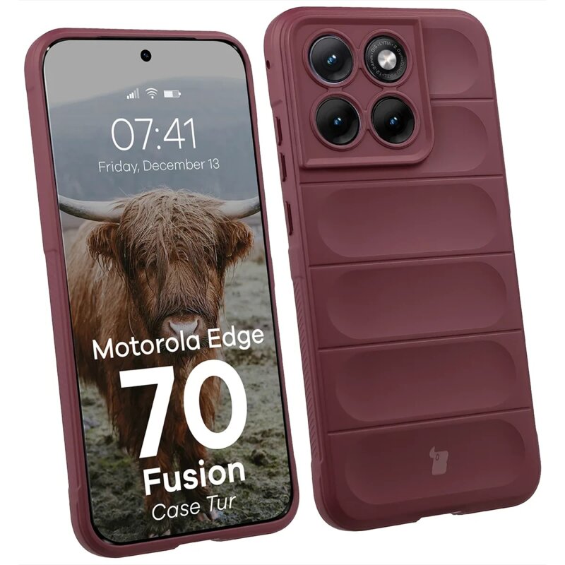 Etui BIZON Tur do Motorola Edge 70 Fusion Burgundowy