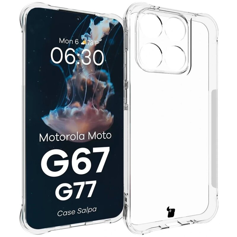 Bizon Case Salpa do Motorola Moto G67 5G / G77 5G / G87 5G Przezroczysty