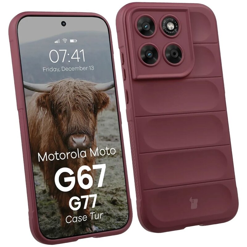 Etui BIZON Tur do Motorola Moto G67/G77 Burgundowy