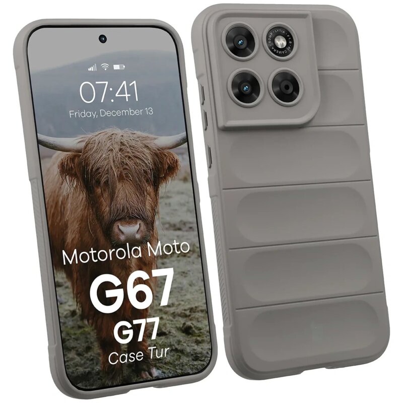 Etui BIZON Tur do Motorola Moto G67/G77 Jasnoszary